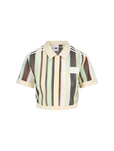 Adidas Originals Crop Polo "summer Glow" In Multi