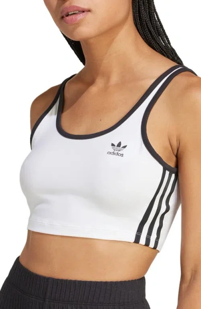Adidas Originals Crop Underwire Bra Top In White/black