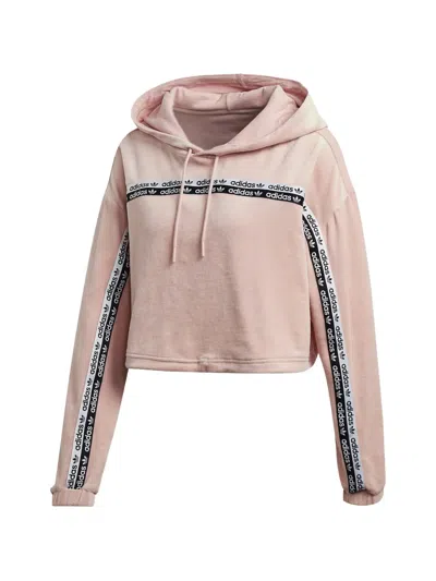 Adidas Originals Cropped Hoodie In Pink