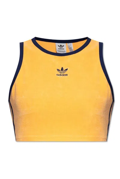Adidas Originals Cropped Tank Top In Yellow