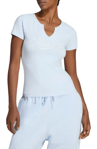 Adidas Originals Crystal Logo Graphic Slim T-shirt In Crystalsky