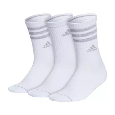 Adidas Originals Cushion Womens 3 Pair Crew Socks In White