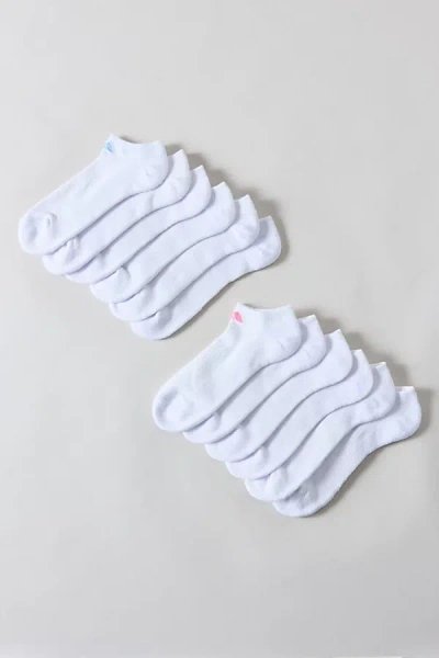 Adidas Originals Cushioned No Show Sock 6-pack In White Clear Sky Blue, Women's At Urban Outfitters