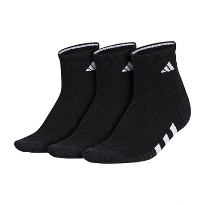 Adidas Originals Cushioned Womens 3 Pair Quarter Ankle Socks In Black