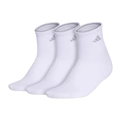 Adidas Originals Cushioned Womens 3 Pair Quarter Ankle Socks In White