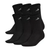 Adidas Originals Cushioned Womens 6 Pair Crew Socks In Black