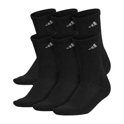 Adidas Originals Cushioned Womens 6 Pair Crew Socks In Black