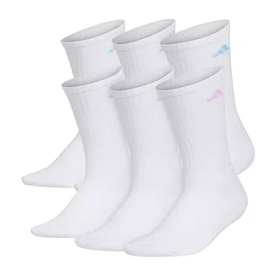 Adidas Originals Cushioned Womens 6 Pair Crew Socks In White