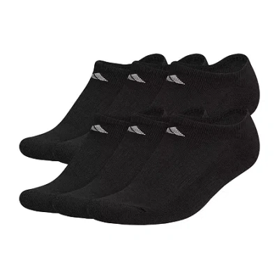 Adidas Originals Cushioned Womens 6 Pair No Show Socks In Black
