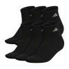 Adidas Originals Cushioned Womens 6 Pair Quarter Ankle Socks In Black