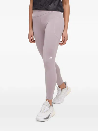 Adidas Originals Dailyrun 7/8 Logo-print Leggings In Purple