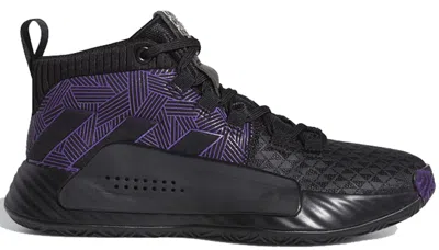 Pre-owned Adidas Originals Dame 5 Marvel Black Panther (youth) Sneakers In Core Black/active Purple/silver Metallic