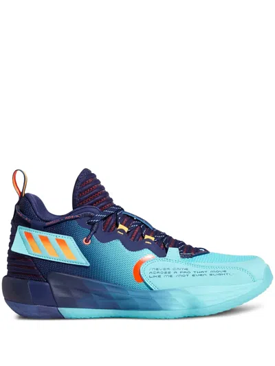 ADIDAS ORIGINALS DAME 7 EXTPLY "DARK BLUE/PULSE AQUA-SOLAR RED" SNEAKERS
