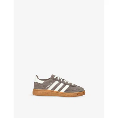 Adidas Originals Dark Brown Kids' Handball Spezial Suede Trainers Eur 33 / 1 Uk In Gray