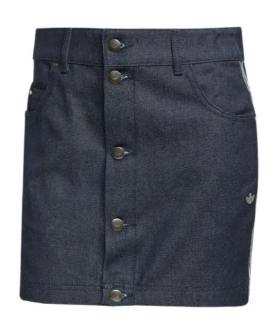 Adidas Originals Denim Mini Skirt In Blue