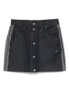 Adidas Originals High Waist Denim Mini Skirt With Pockets In Blue