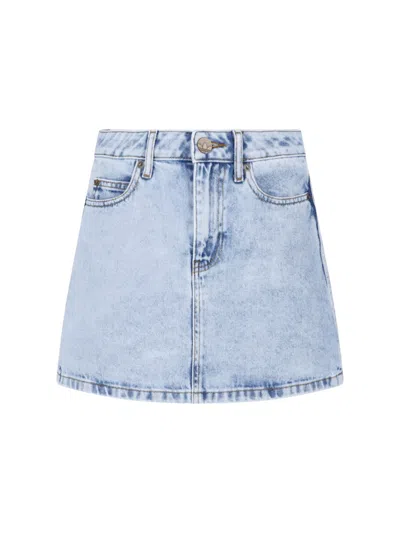 Adidas Originals Denim Mini Skirt In Blue