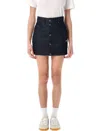 Adidas Originals High Waist Denim Mini Skirt With Pockets