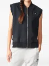 Adidas Originals Diagonal-panel Zip Vest In Black