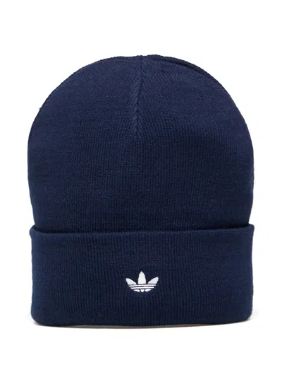 Adidas Originals Dicolor Classic Logo-embroidery Beanie In Blue