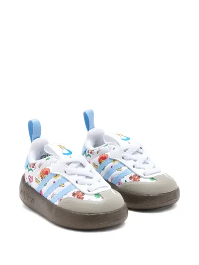 Adidas Originals Babies' Disney Floral-print Sneakers In White