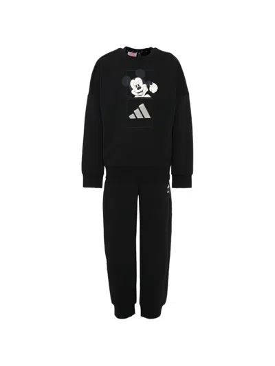 Adidas Originals Kids' Disney Mickey Mouse Graphic-print Tracksuit In Black