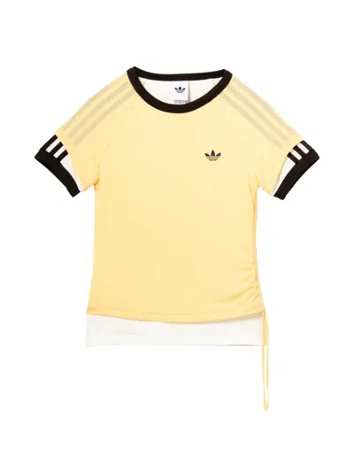 Adidas Originals Double Layered Cali T-shirt In Yellow