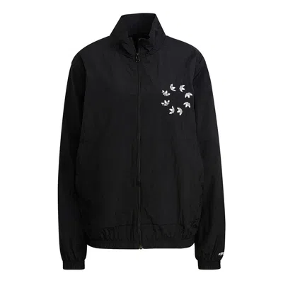 Adidas Originals Down Logo Sport Jacket Black In Blue