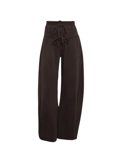 Adidas Originals Drawstring Frayed Track Pants In Brown