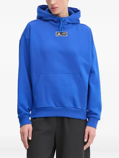 Adidas Originals Drawstring Hoodie In Blue