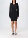 Adidas Originals V-neck Long-sleeve Mini Dress In Black