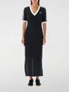 Adidas Originals Adicolor 3-stripes Knit Maxi Dress In Schwarz