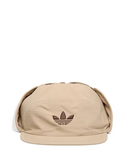 Adidas Originals Earflap Logo-detail Baseball Cap In Brown
