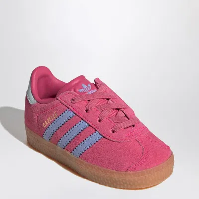 Adidas Originals Elastic Gazelle Sneakers In Shock Pink/blue Spark/halo Blue