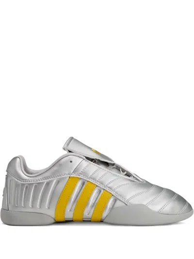 Adidas Originals Elite Mei Miaou Striped Trainers In Silver