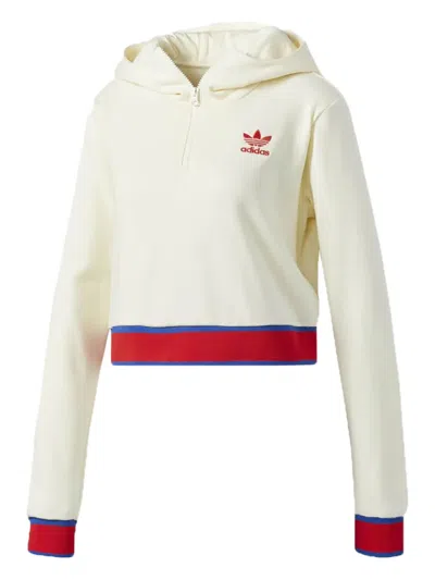 Adidas Originals Embellished Arts Cropped Hoodie In Multi