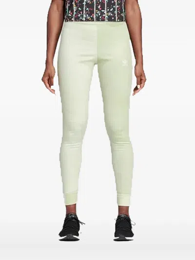 Adidas Originals Embroidered-logo Leggings In Green