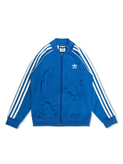 Adidas Originals Kids' Embroidered-logo Recycled Polyester Jacket In Blue