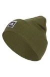 Adidas Originals Embroidered Logo Wide Cuff Beanie In Green/black/white