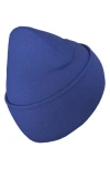 Adidas Originals Embroidered Logo Wide Cuff Beanie In Semi Lucid Blue/black/white