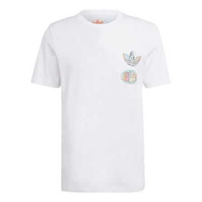 Adidas Originals Mens  Enjoy Summer Graphic T-shirt In White