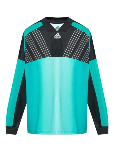 Adidas Originals Eqt Colour-block Dot-print Jersey In Green