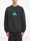 Adidas Originals Eqt Logo-embroidered Sweatshirt In Black