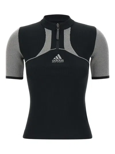 Adidas Originals Eqt Ss Zip-up Top In Black