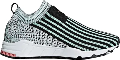 Pre-owned Adidas Originals Eqt Support Sock (women's) Sneakers In Core Black/clear Mint/cloud White