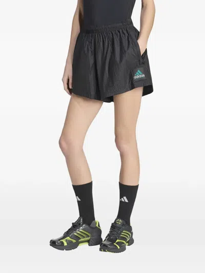 Adidas Originals Equipment Logo-patch Shorts In Black