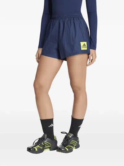 Adidas Originals Equipment Logo-patch Shorts In Blue