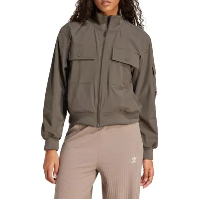 Adidas Originals Essential Woven Jacket In Shadow Olive