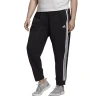 Adidas Originals Essentials 3 Stripes Cuffed Pants (plus Size) In Black