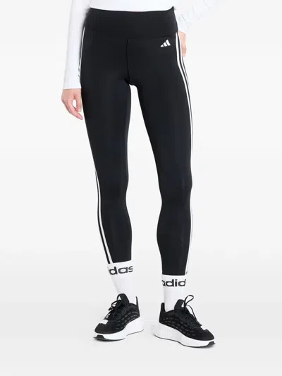 Adidas Originals Essentials 3-stripes High-waisted 7/8 Leggings In Black